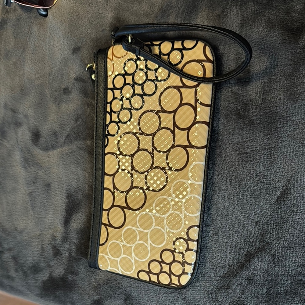 Stylish Tan and Black Wristlet